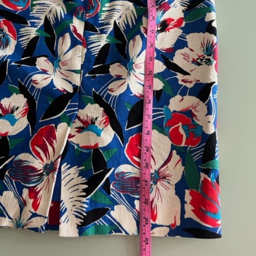 J. Crew Floral Pencil Skirt - Blue and Red - Picture 9 of 15